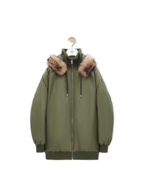 Puffer coat in technical cotton