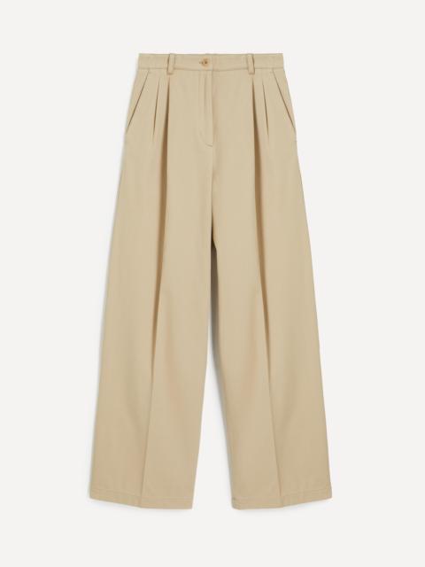 Ginny Beige Cotton Gabardine Trousers
