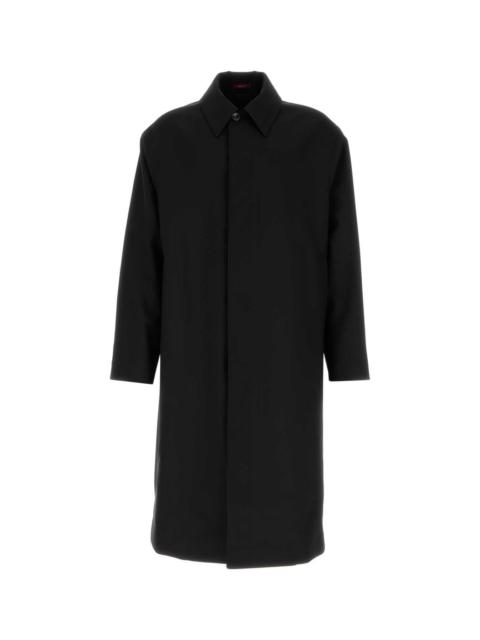 Black Wool Overcoat Exterior: Lining: Cupro Cappotti