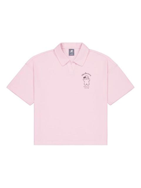 (WMNS) New Balance Graphic Polo Shirt 'Pink' NFE27052-PK