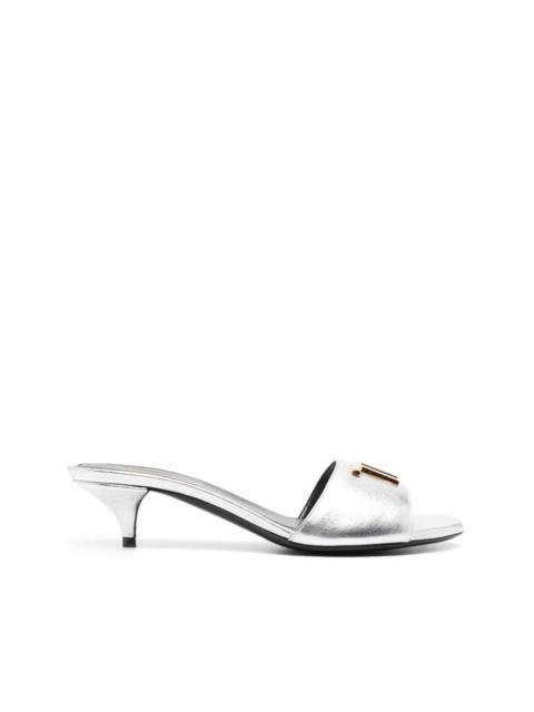 50mm logo-plaque leather mules