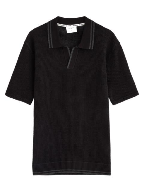 Percival Cassette Waffle-knit Cotton Polo Shirt