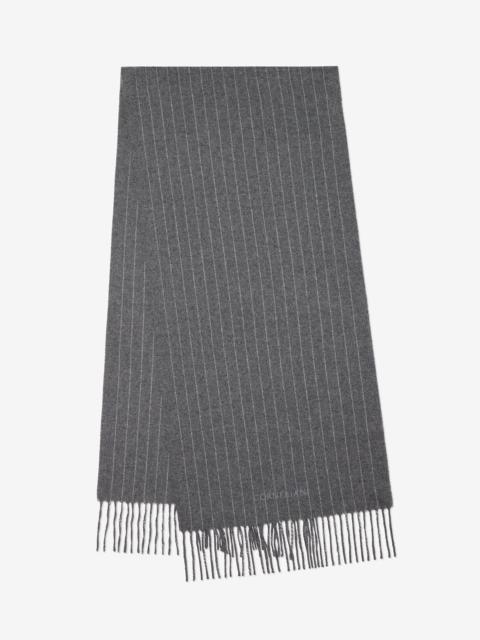 Pinstripe Grey wool and cashmere scarf