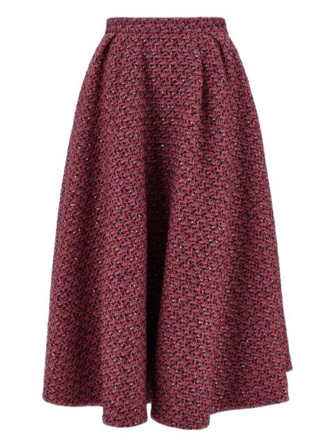 sequin-embellished tweed midi skirt