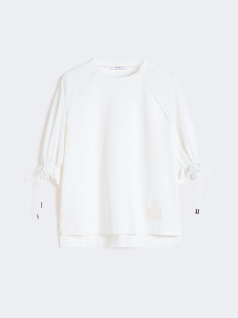 Cotton-blend jersey T-shirt - OPTICAL WHITE