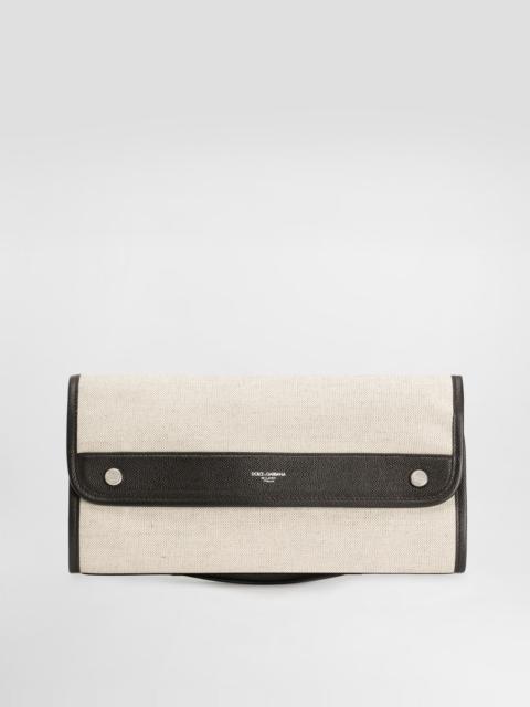 Atene salt&pepper and calfskin necessaire