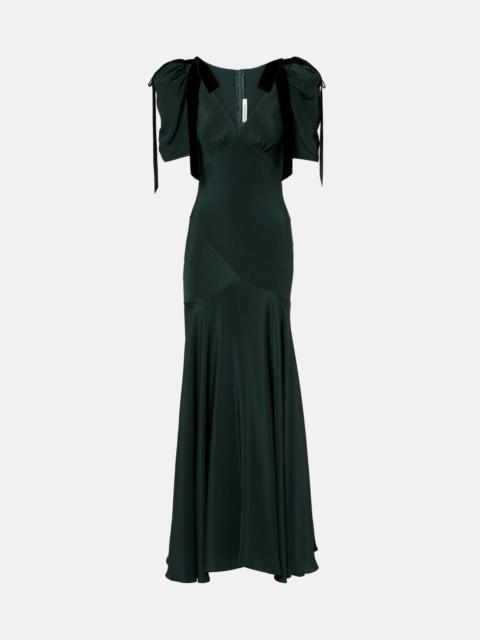 Bow-detail silk cocktail dress