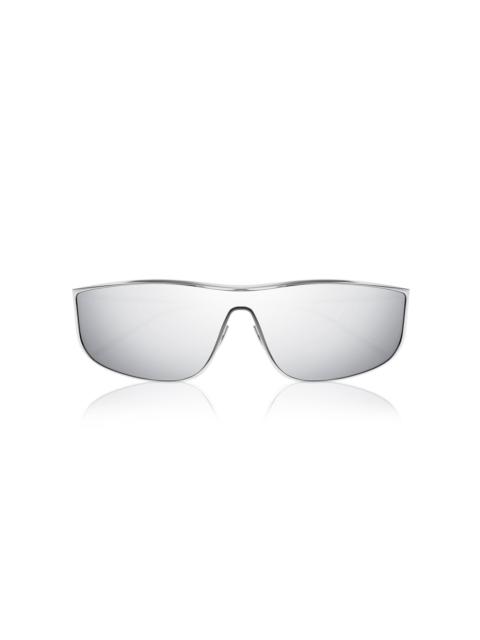 Luna Metal-Frame Sunglasses silver