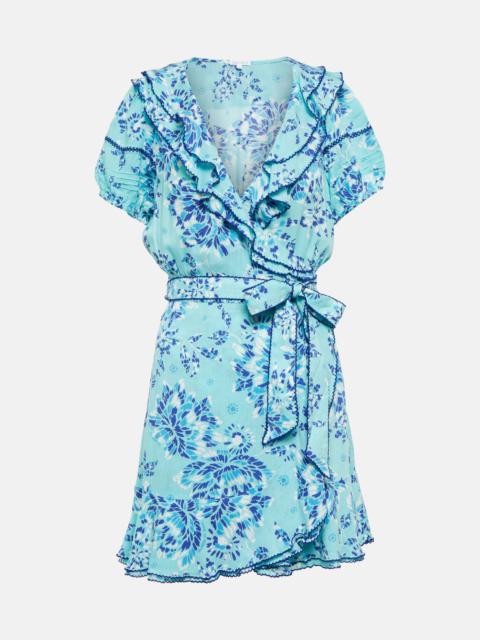 Aude printed wrap minidress