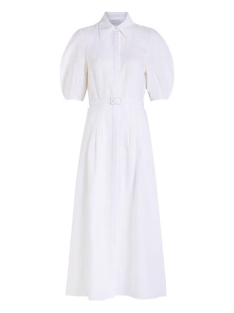 Maude puff-sleeve belted dress