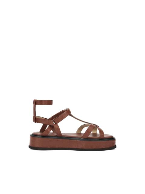 woven strap leather sandals