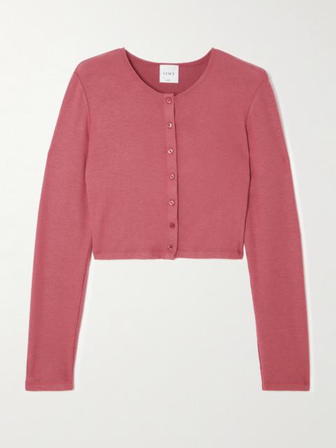 Lauren Cropped Brushed Stretch-knit Cardigan