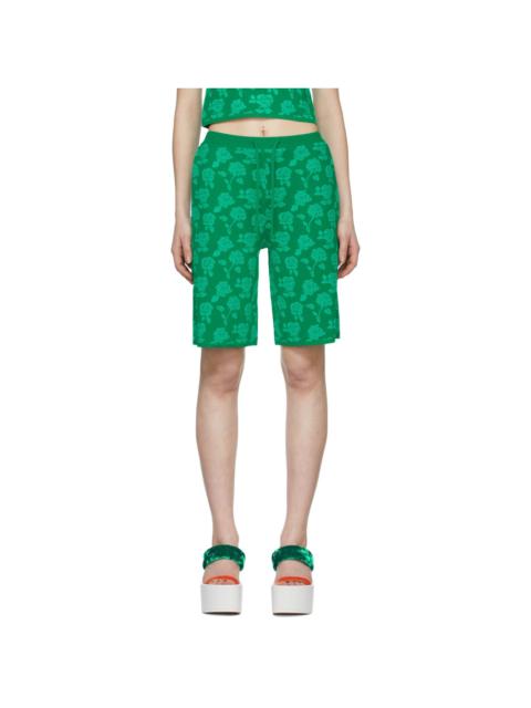 Green Polyester Shorts