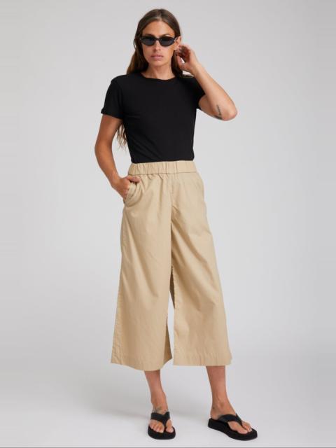 BEIGE COTTON POPLIN CULOTTE PANTS