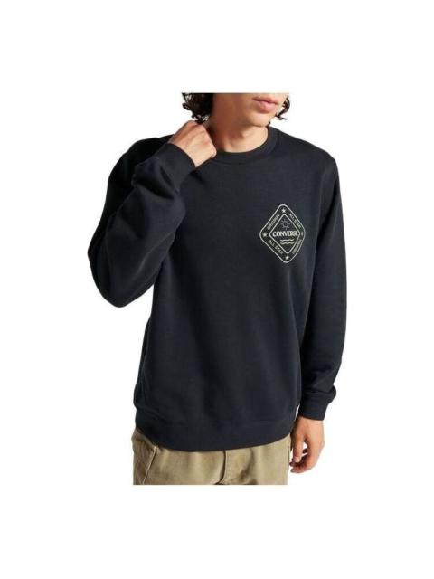 Converse All Star Winter Art Graphic Crew Sweatshirt 'Black' 10025632-A01