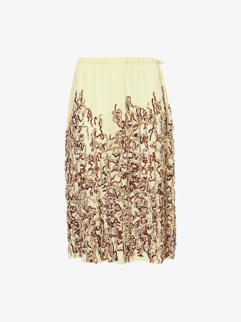 Sequin-Embellished Silk Midi Skirt
