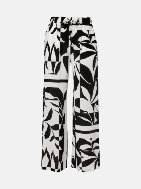 Voto printed silk palazzo pants