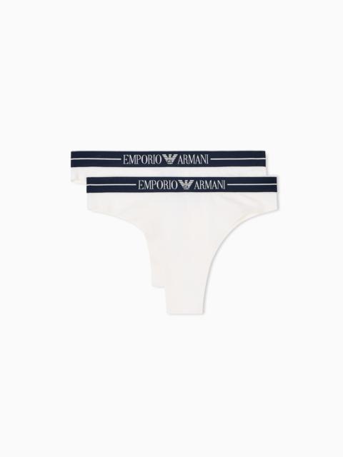 TWO-PACK OF ASV ORGANIC-COTTON BRAZILIAN BRIEFS WITH LOGO WAISTBAND