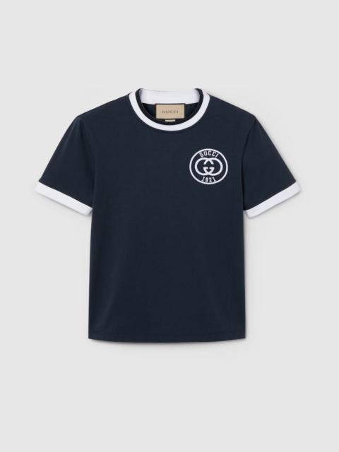 Cotton jersey T-shirt with embroidery