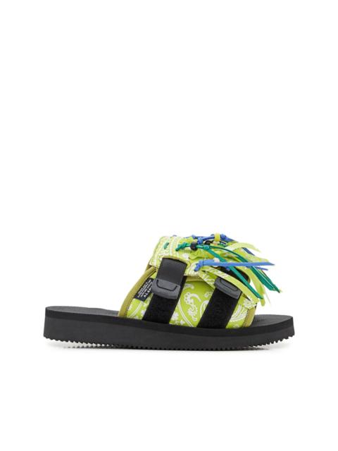 paisley-print fringe sandals