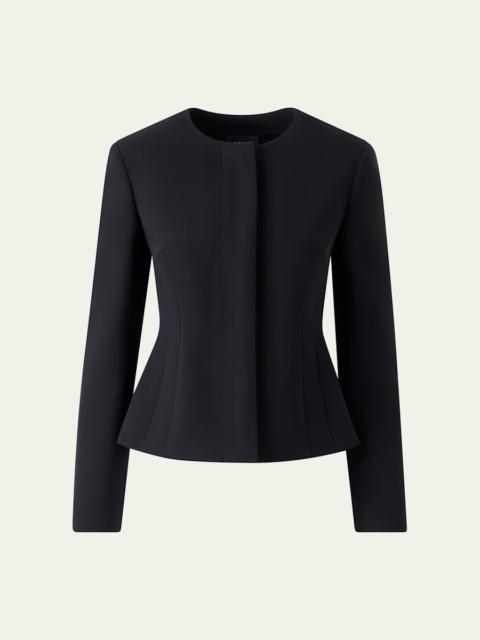 Harrison Wool Single-Breasted Collarless Jacket