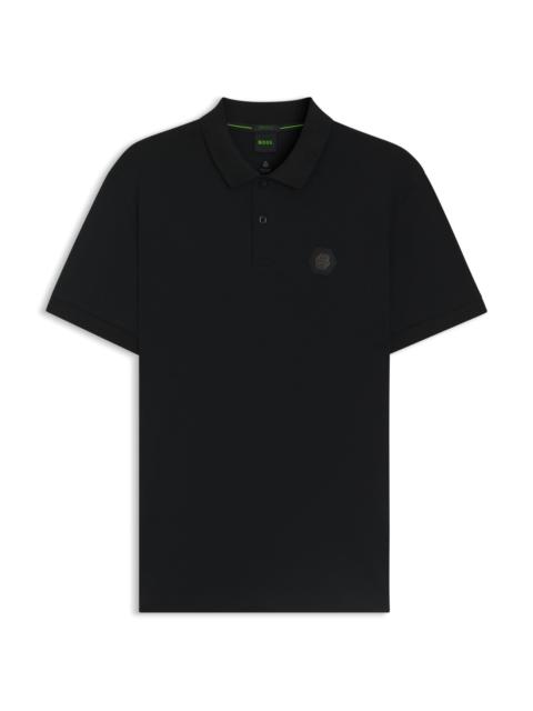 PIMA-COTTON POLO SHIRT WITH DOUBLE B MONOGRAM