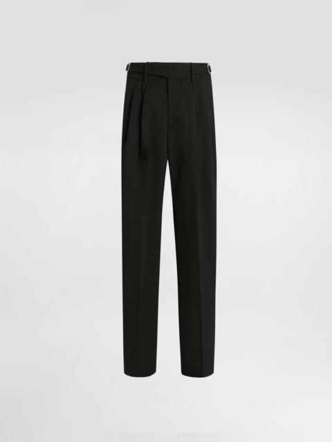 Wool gabardine trousers