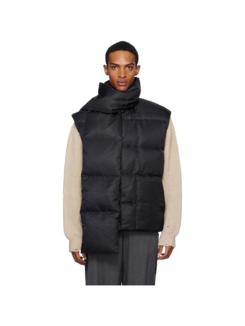 Black Scarf Down Vest