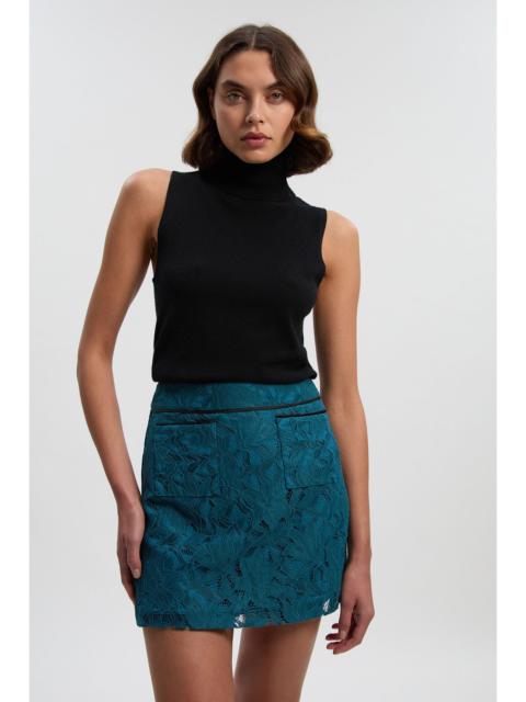 Tipped Corded Lace Woven Mini Skirt