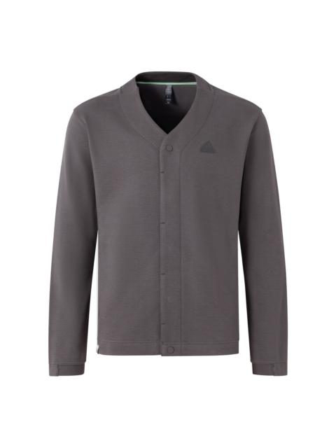 adidas Business Casual Knit Cardigan Asia Sizing 'Brown' JE8595