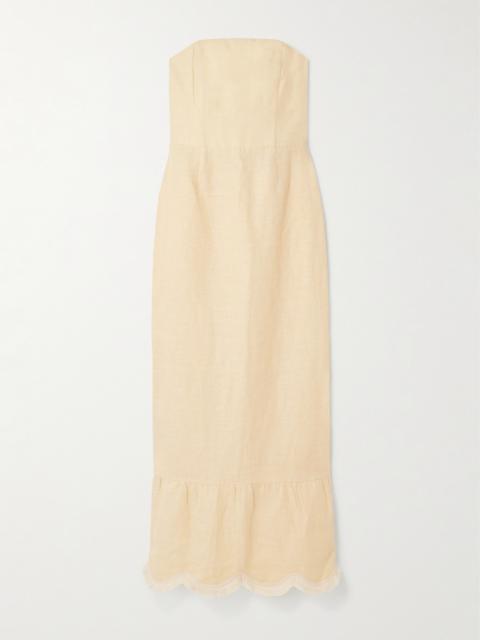 Essie Fringed Linen Maxi Dress