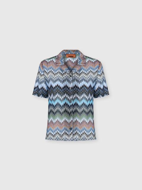 Snake-Pattern Viscose Bowling Shirt