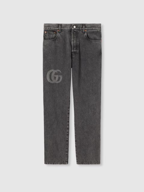 Slim fit denim pant with logo detail