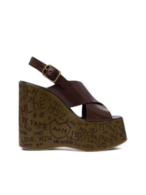 crossover wedge sandals