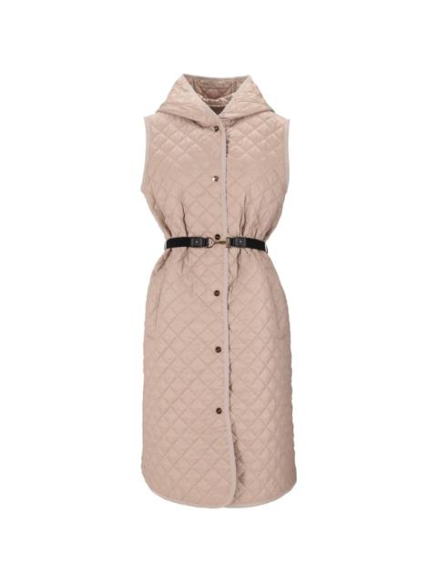 hooded quilted gilet