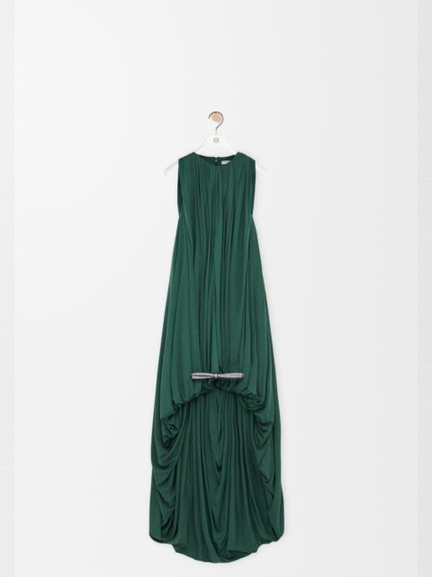 Draped dress in silk