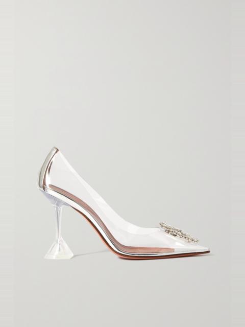Begum leather-trimmed crystal-embellished PVC pumps