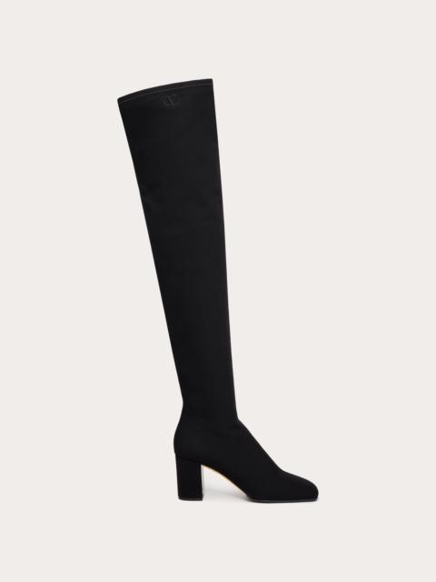 VALENTINO GARAVANI GOLDEN WALK OVER-THE-KNEE BOOT IN STRETCH FABRIC 70MM