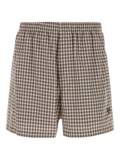 logo checked shorts