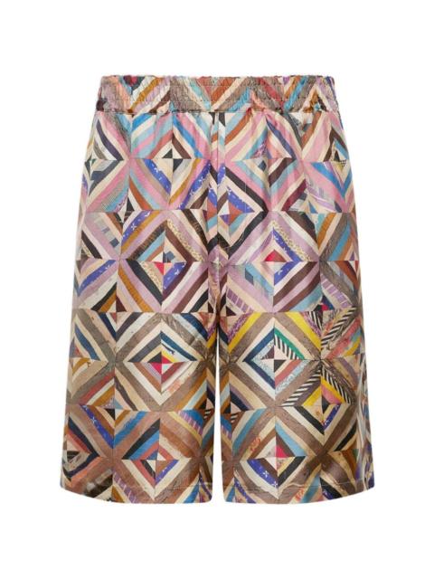 geometric-pattern shorts