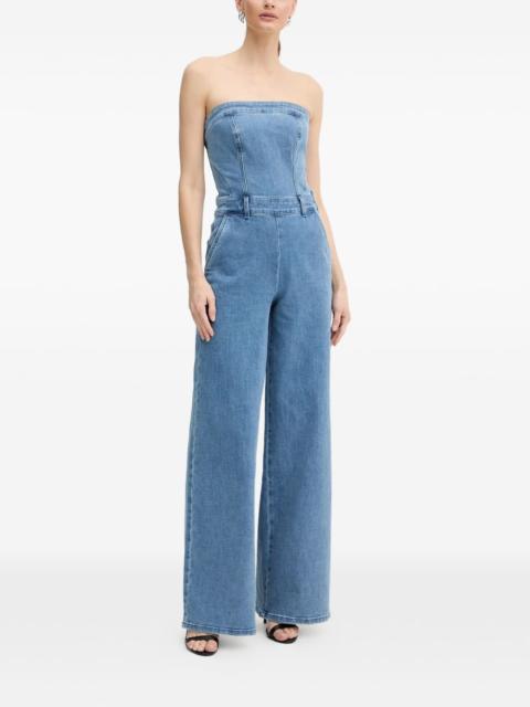 strapless flared jumpsuit