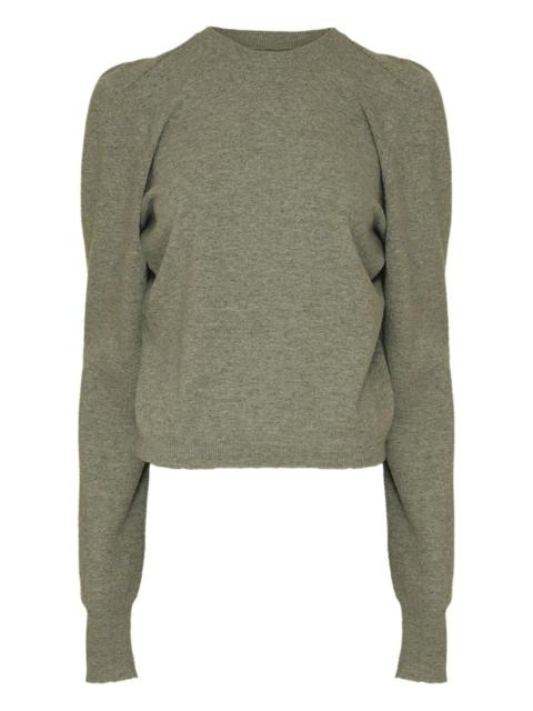 puff-shoulder wool jumper