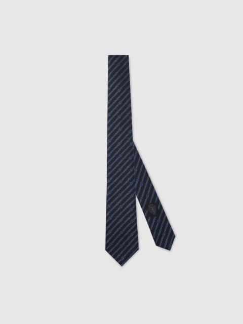 Interlocking G chain silk tie