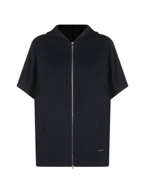 short-sleeve zip-up hoodie