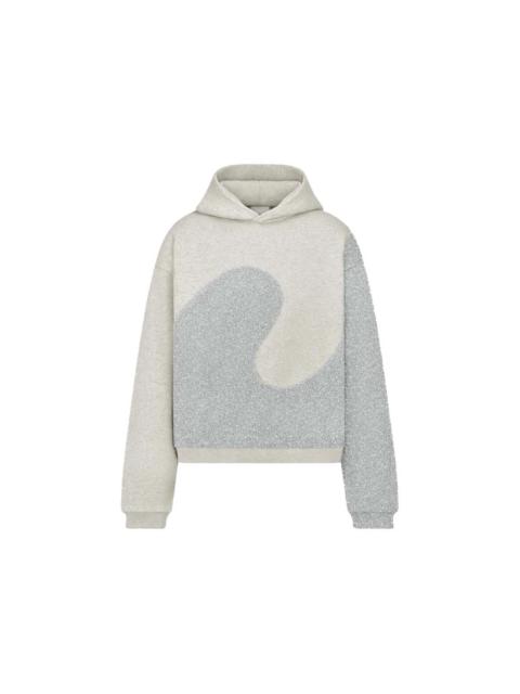 Dior x ERL Hooded Relaxed Fit Sweatshirt Gray Heathered Cotton Fleece