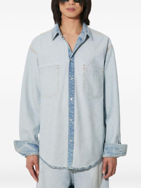 inside-out denim shirt