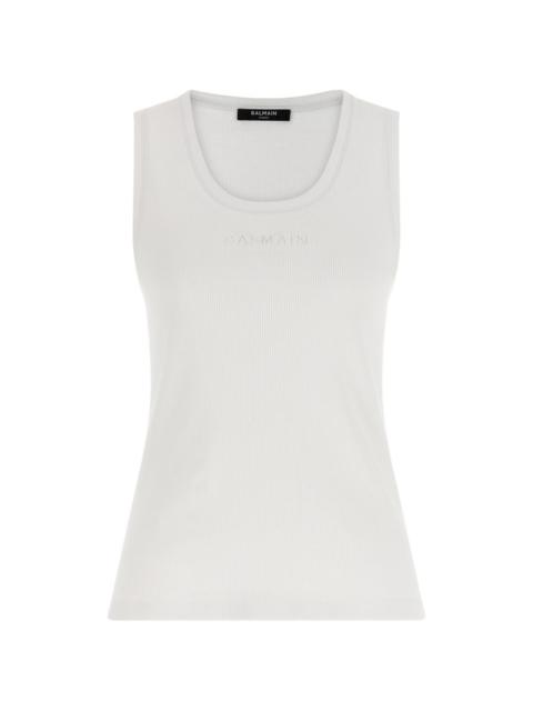 ribbed embroidery tank top