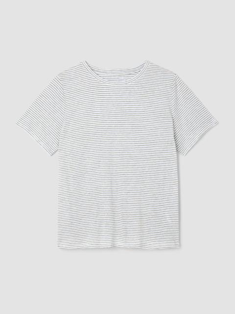 Striped Organic Linen Jersey Crew Neck Tee
