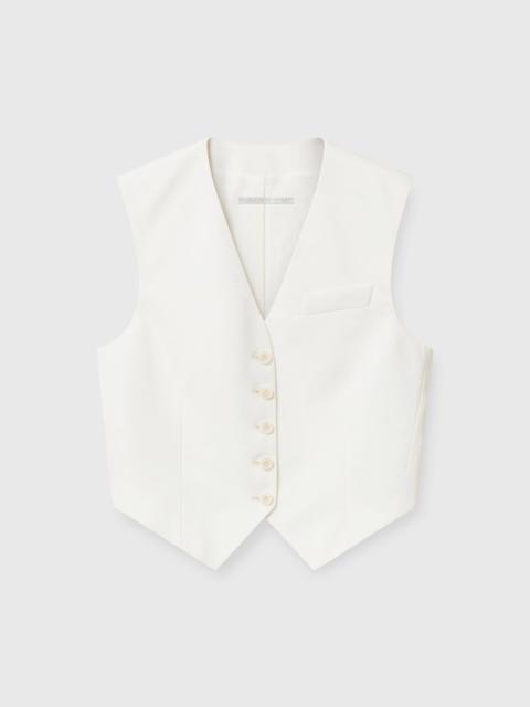 Cropped Tailored Wool Vest