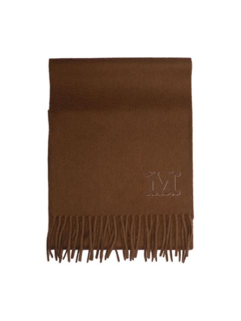 embroidered-logo fringe scarf